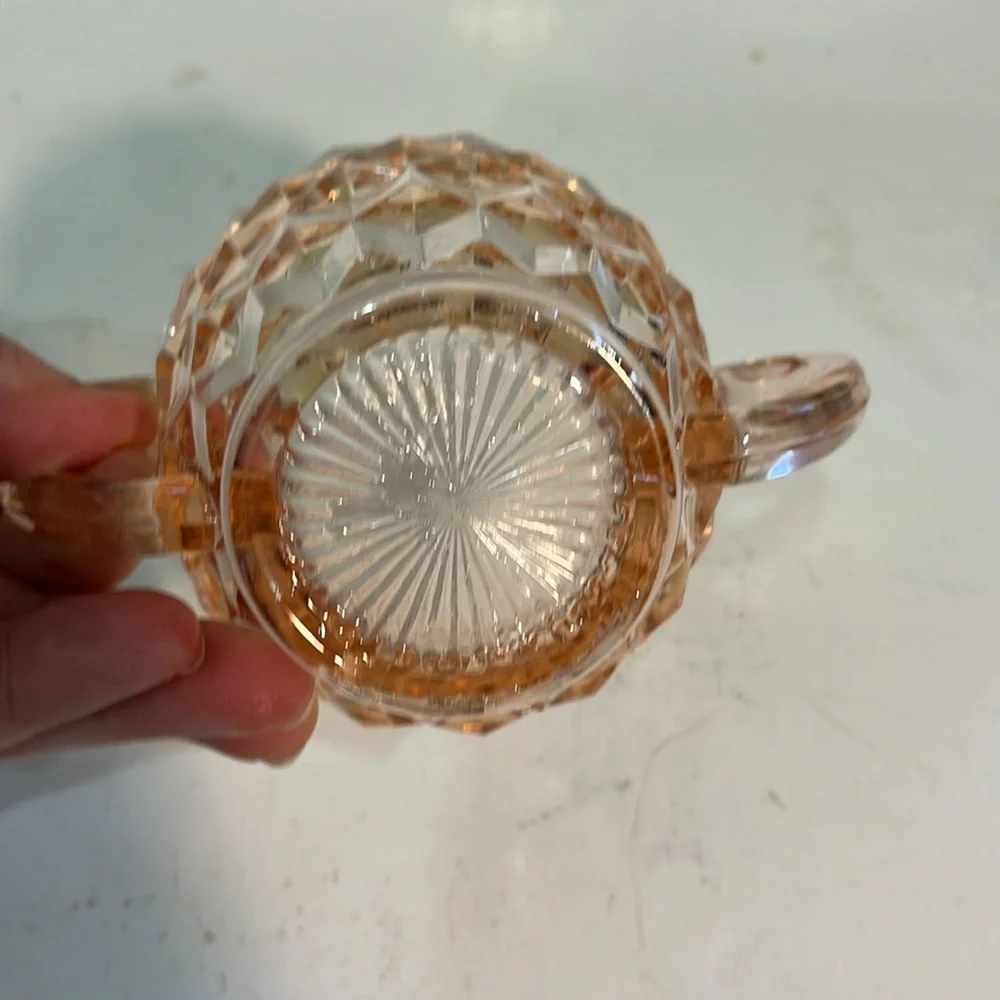 Jeannette Pink Cube Depression Glass Sugar Bowl